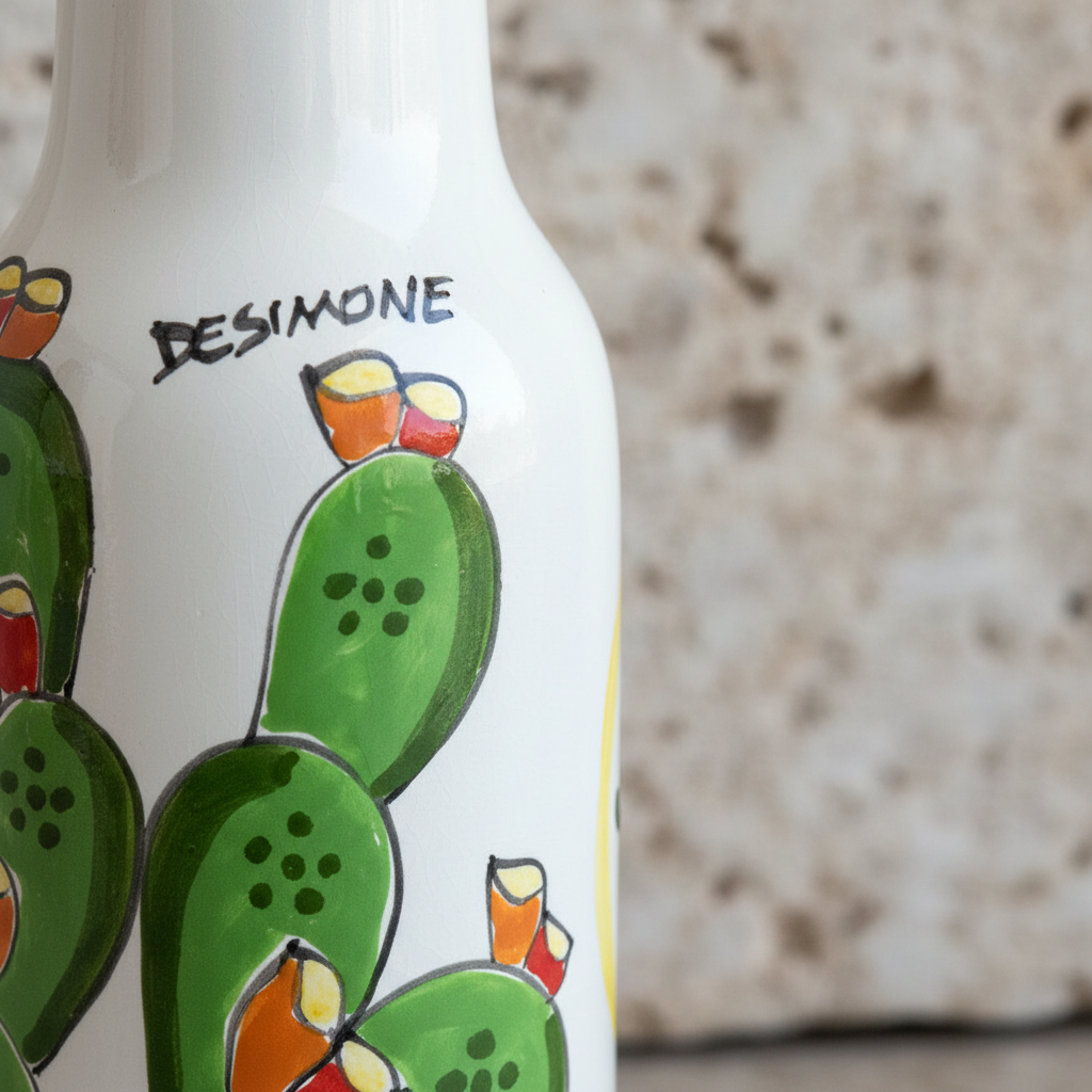 Bottiglia Fichi d'India dettaglio macro