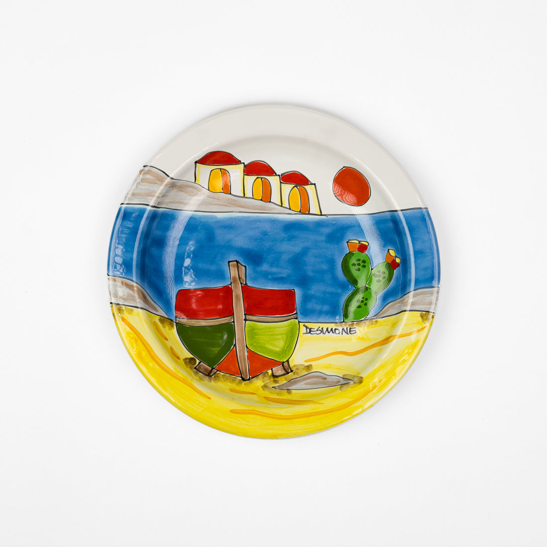 Piatto piano tondo Dammusi elaborato