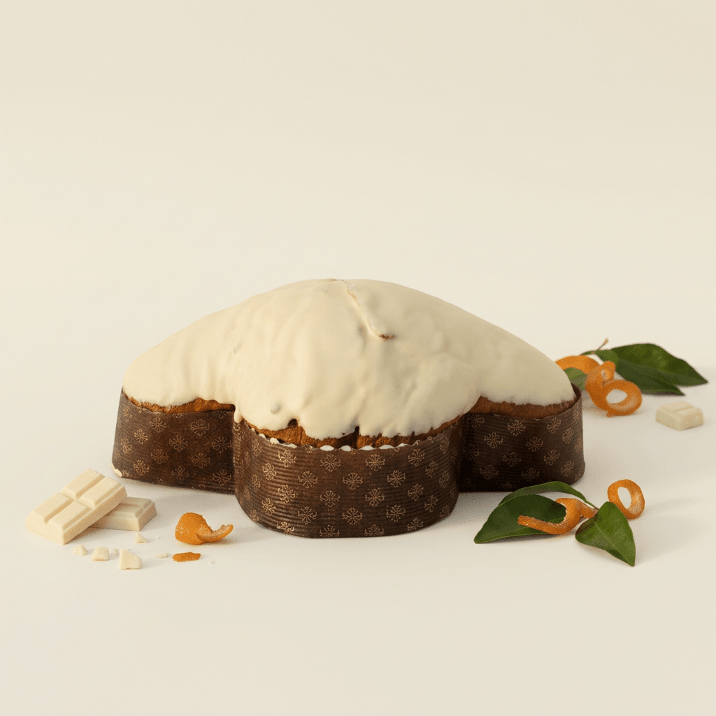 Colomba Glassata Cioccolato Bianco con Arancia candita di Sicilia 1kg - Sua Maestà Sicilia