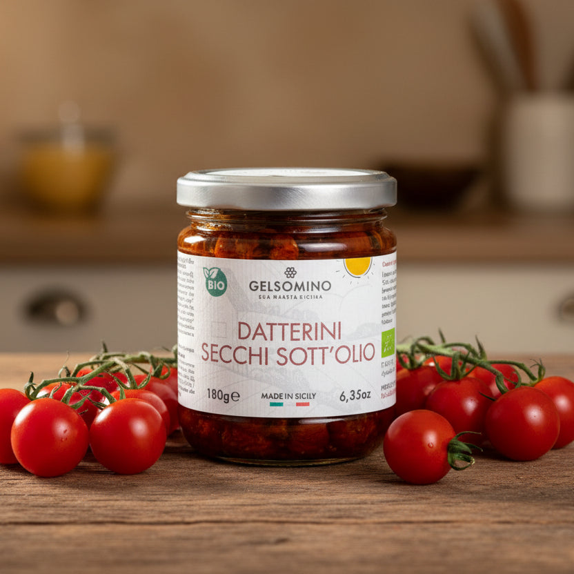 Tomates Datterini biologiques séchées à l'huile