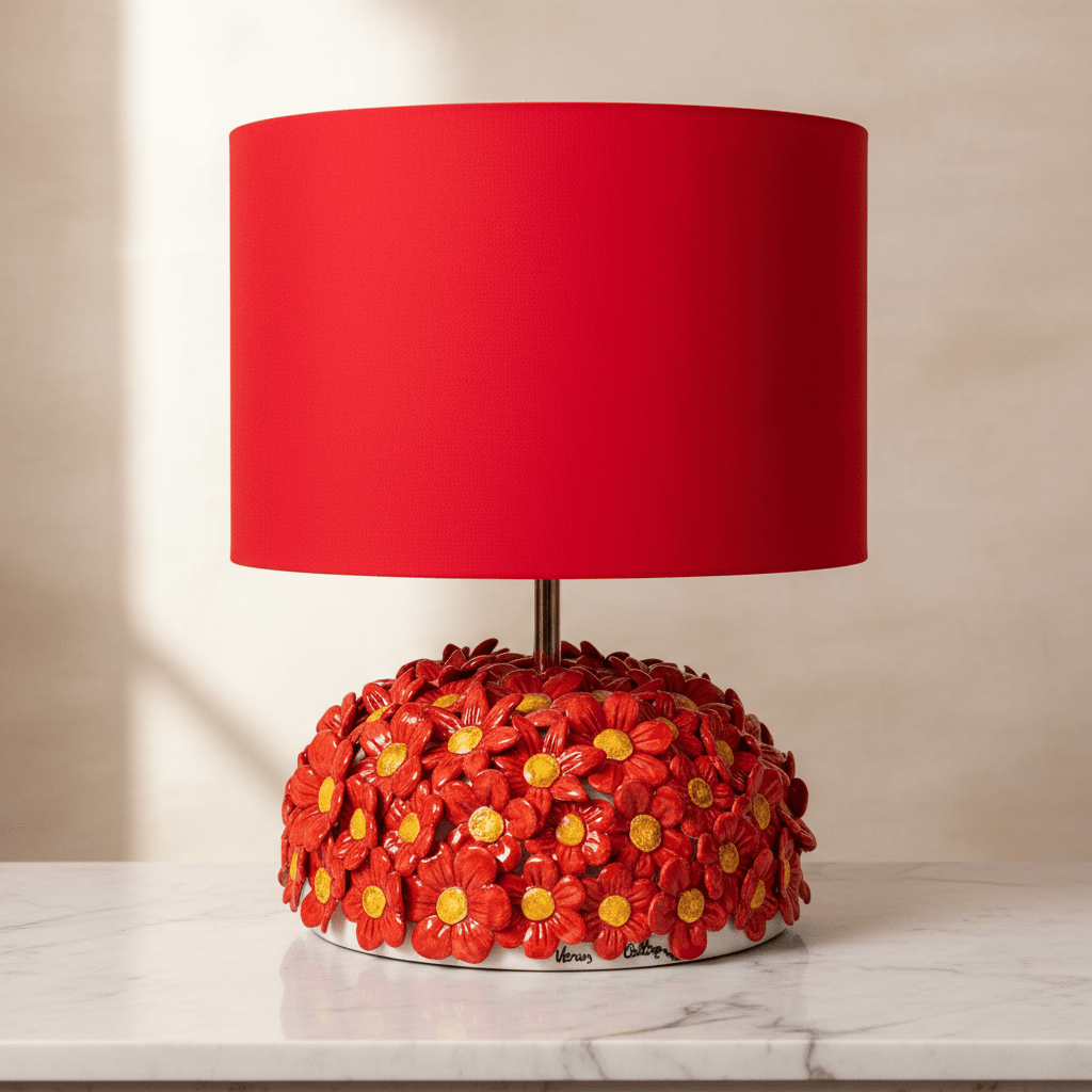 Lume margherite rosse medium - Sua Maestà Sicilia