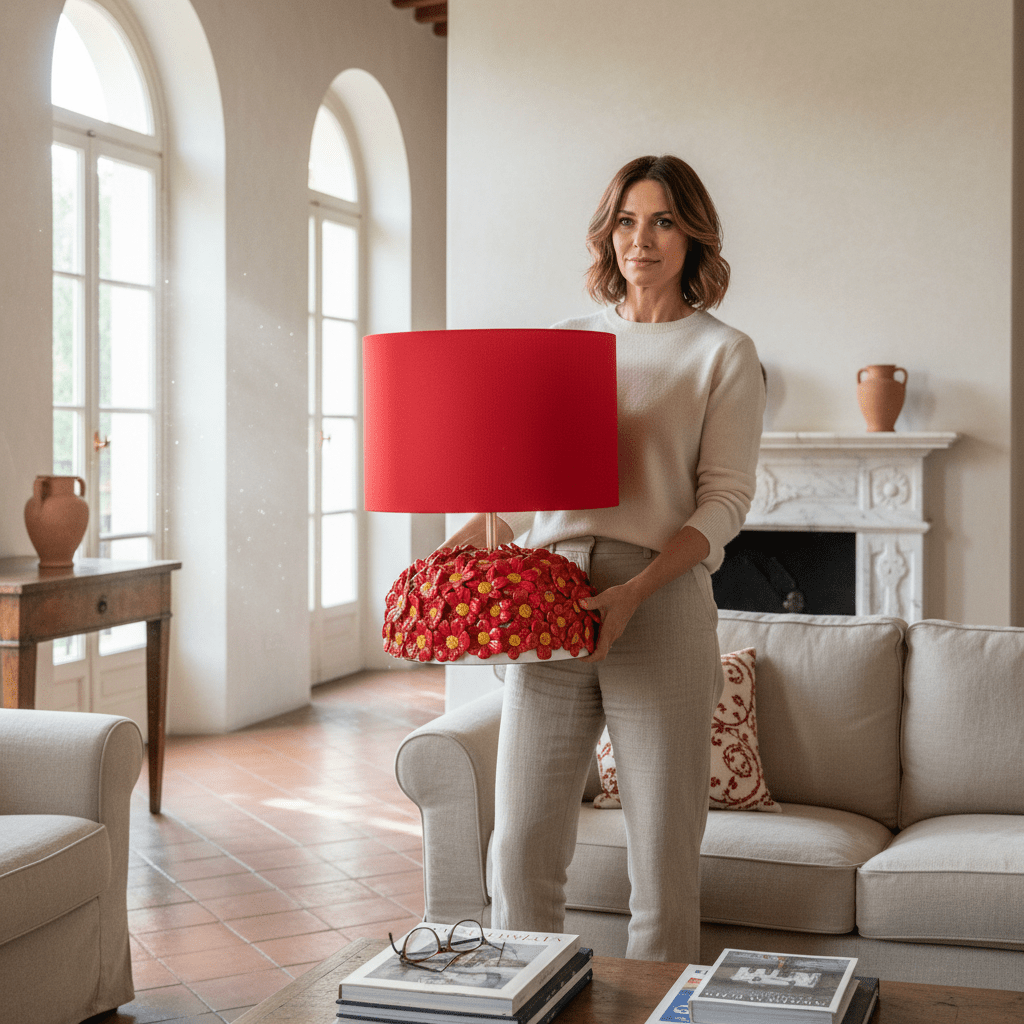 Lume margherite rosse medium - Sua Maestà Sicilia