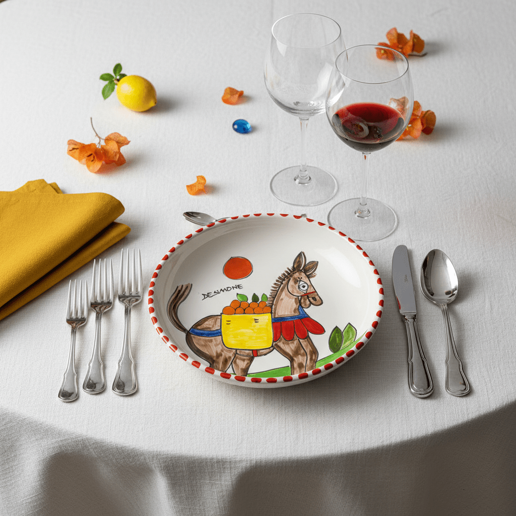 Piatto fondo tondo Asinello - Sua Maestà Sicilia