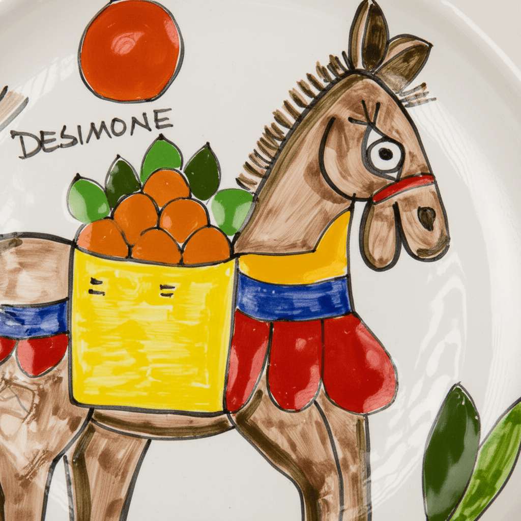 Piatto piano tondo Asinello - Sua Maestà Sicilia