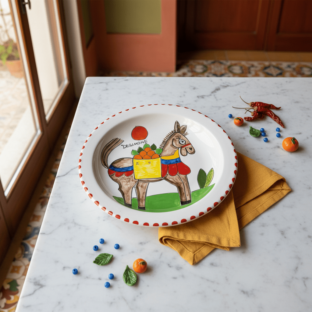 Piatto piano tondo Asinello - Sua Maestà Sicilia