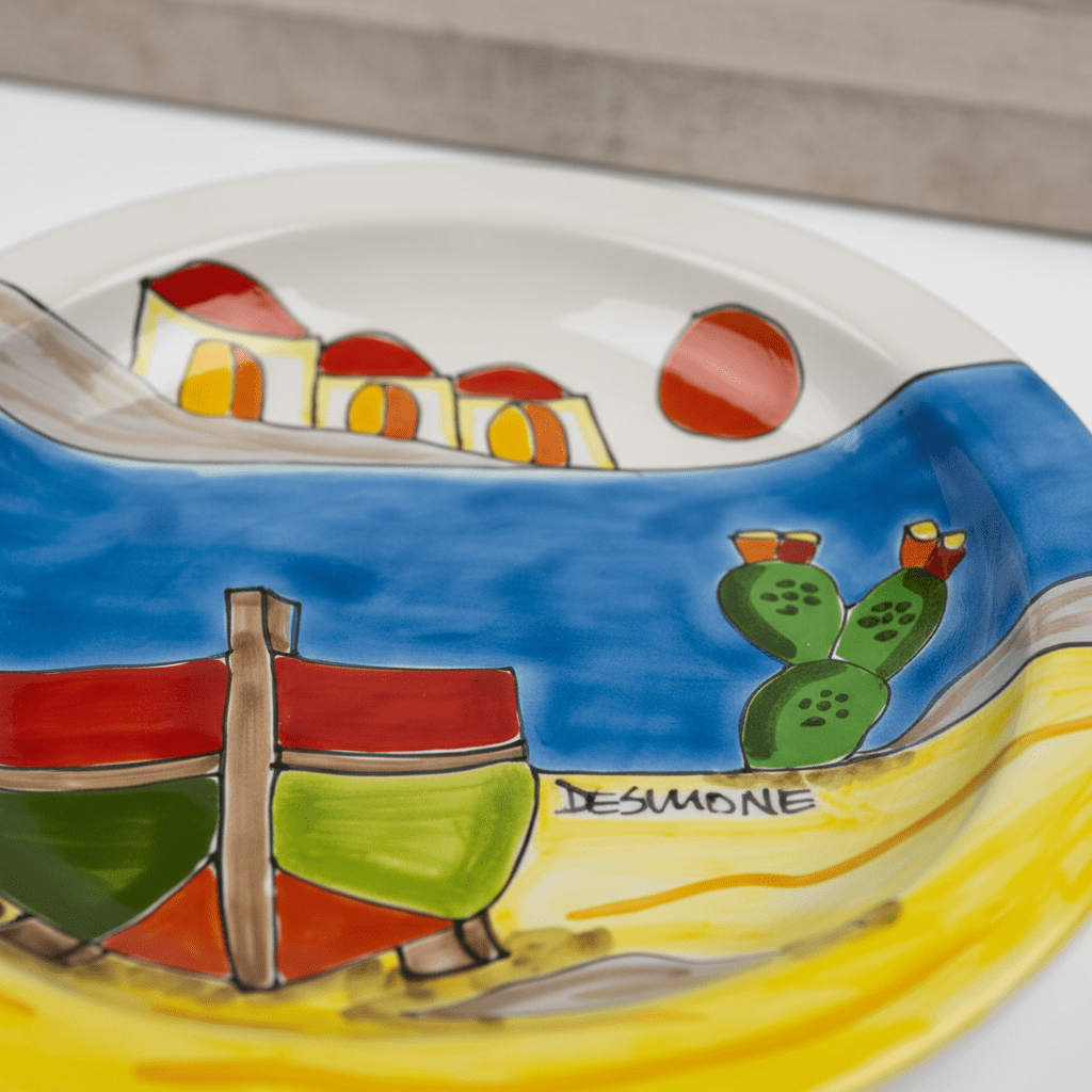 Piatto piano tondo Dammusi elaborato - Sua Maestà Sicilia