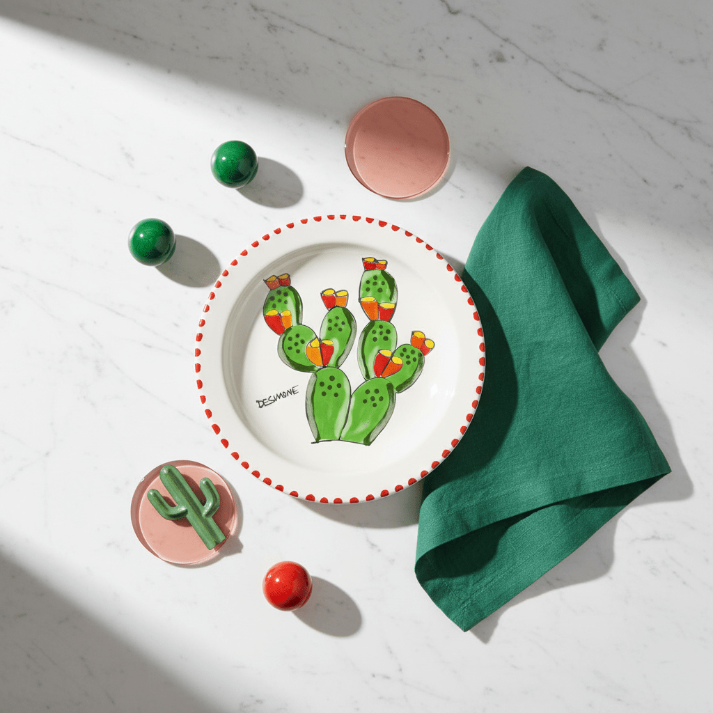 Piatto piano tondo Fichi d'India - Sua Maestà Sicilia