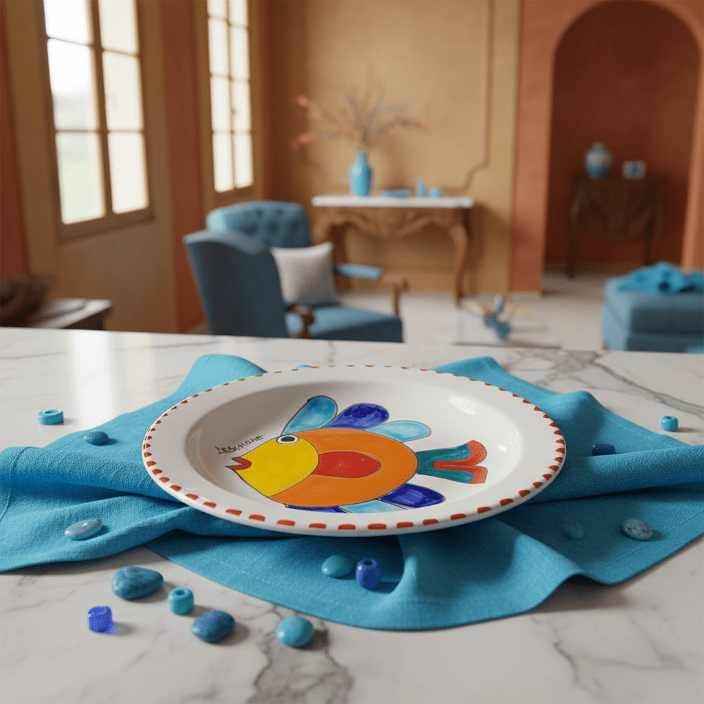 Piatto piano tondo Pesce - Sua Maestà Sicilia