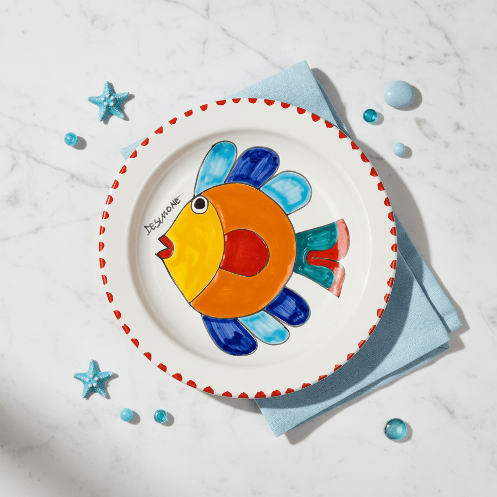 Piatto piano tondo Pesce - Sua Maestà Sicilia