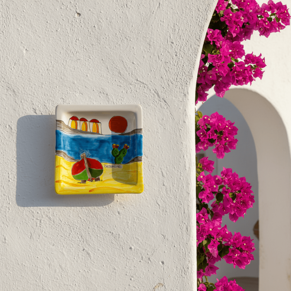 Piatto quadrato Dammusi "Tramonto" - Sua Maestà Sicilia