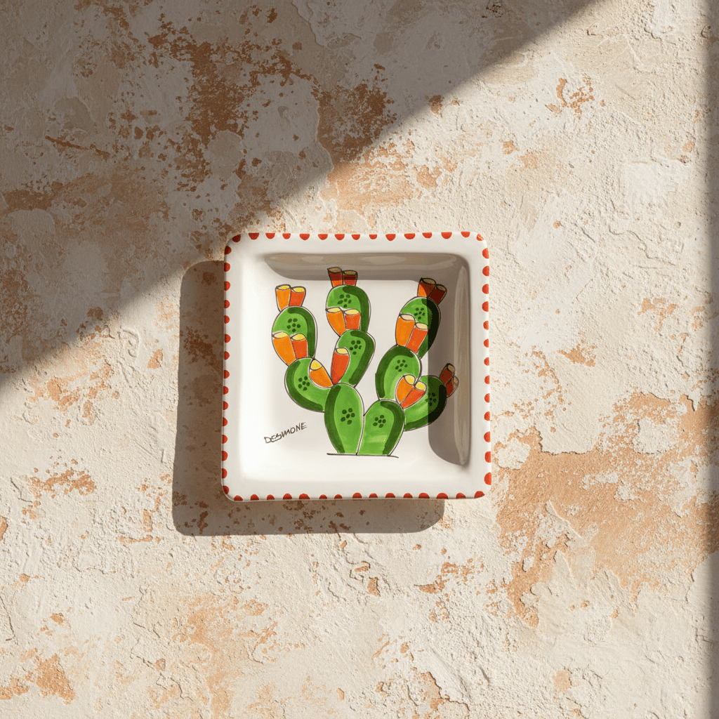 Piatto quadrato Fichi d'India - Sua Maestà Sicilia