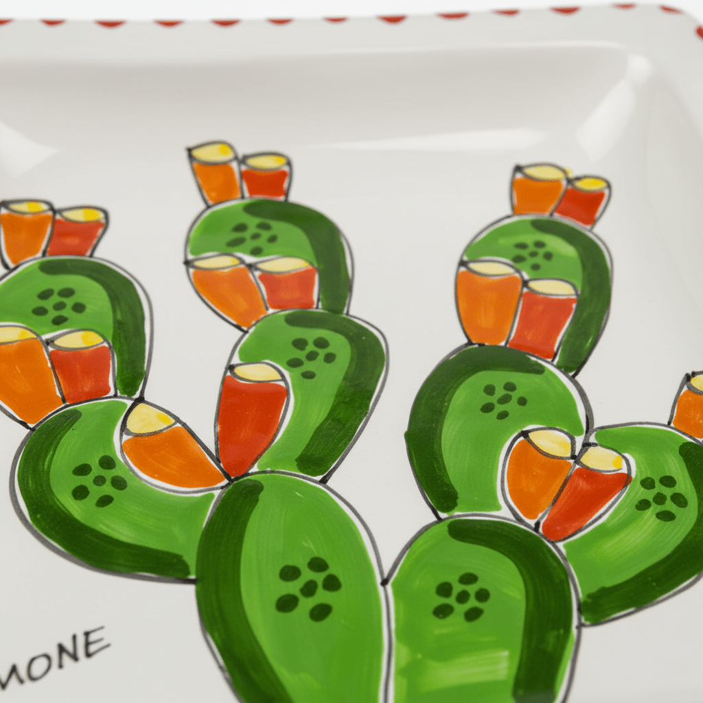 Piatto quadrato Fichi d'India - Sua Maestà Sicilia