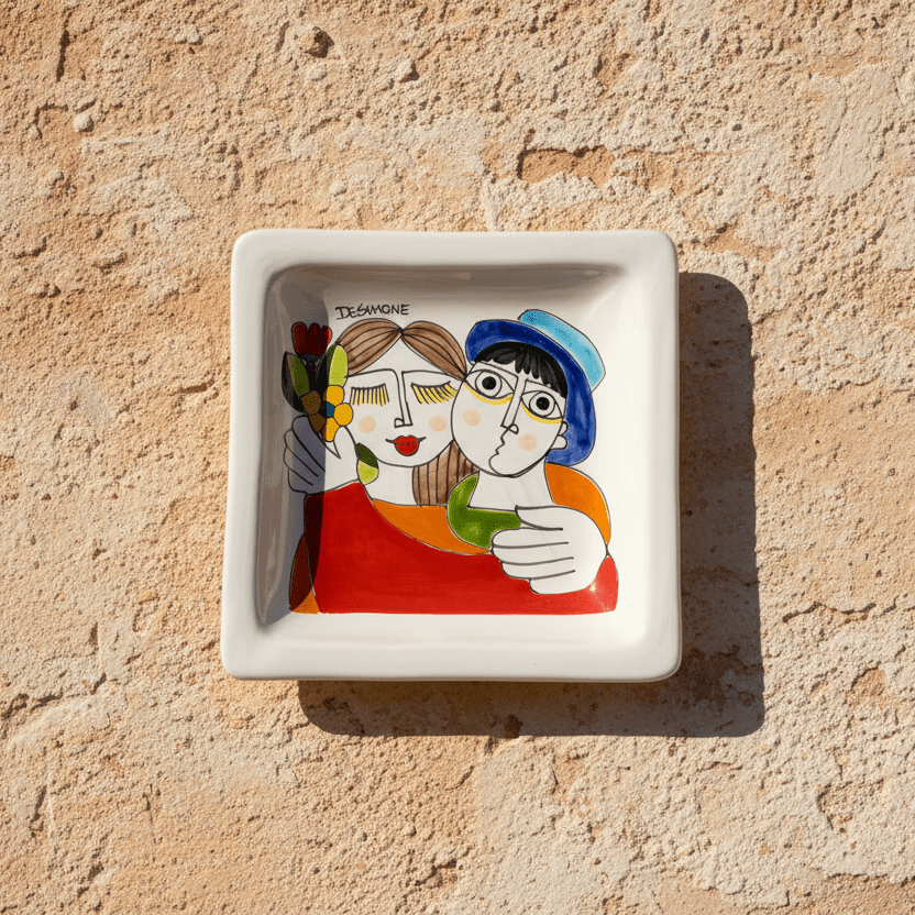 Piatto quadrato Fidanzati - Sua Maestà Sicilia
