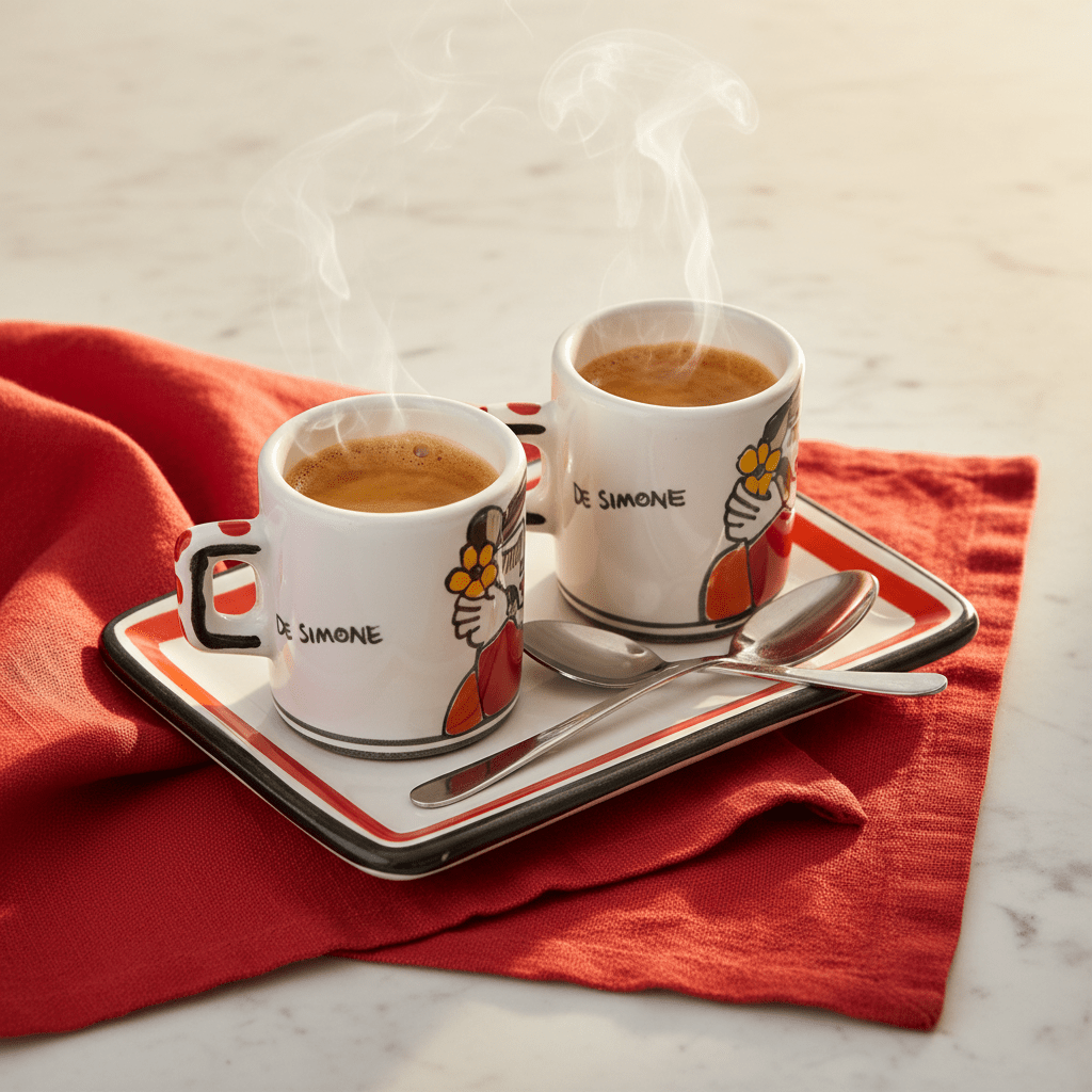 Set Tazzine da Caffè Cilindriche con Vassoio Fidanzati - Sua Maestà Sicilia