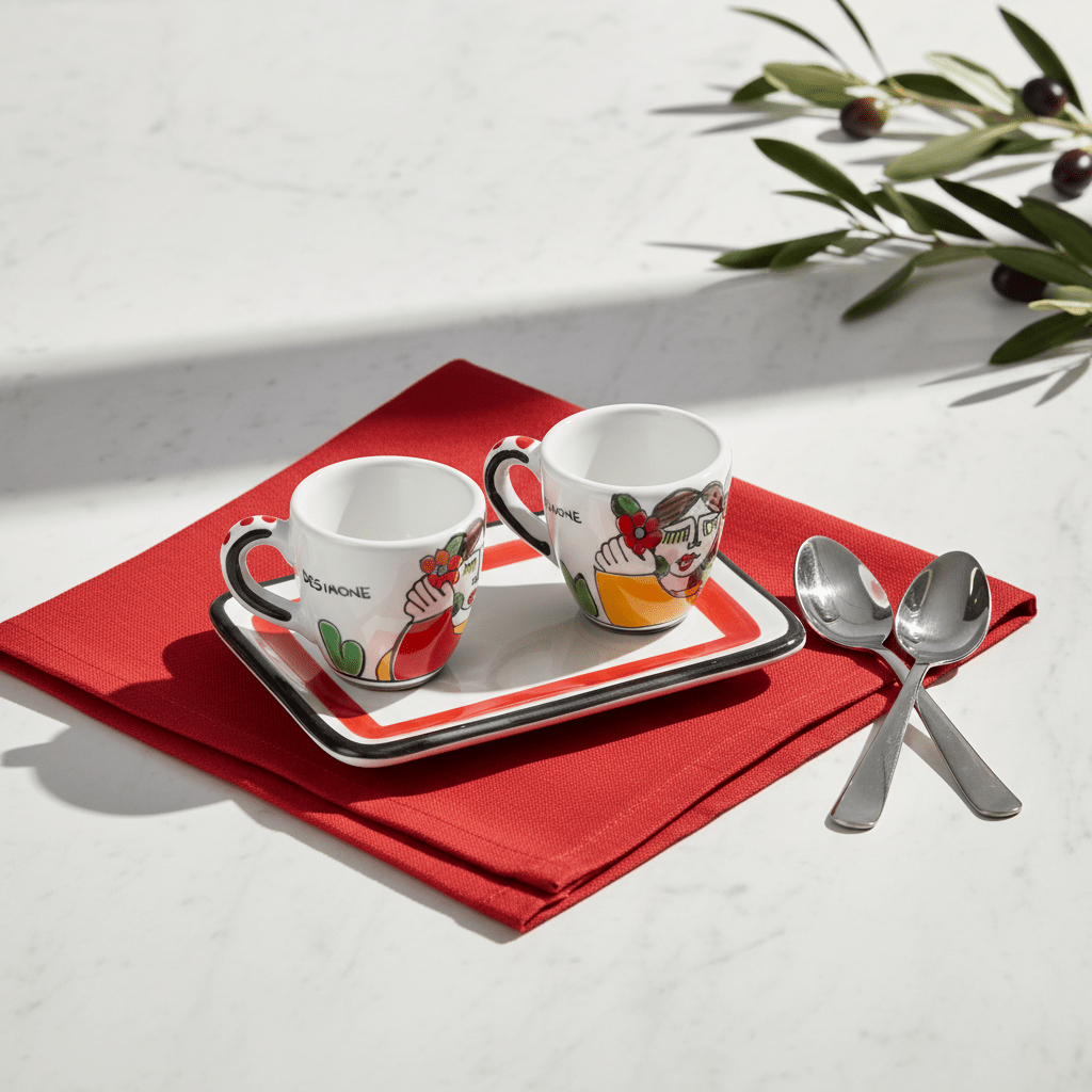 Set Tazzine da Caffè con Vassoio Fidanzati - Sua Maestà Sicilia