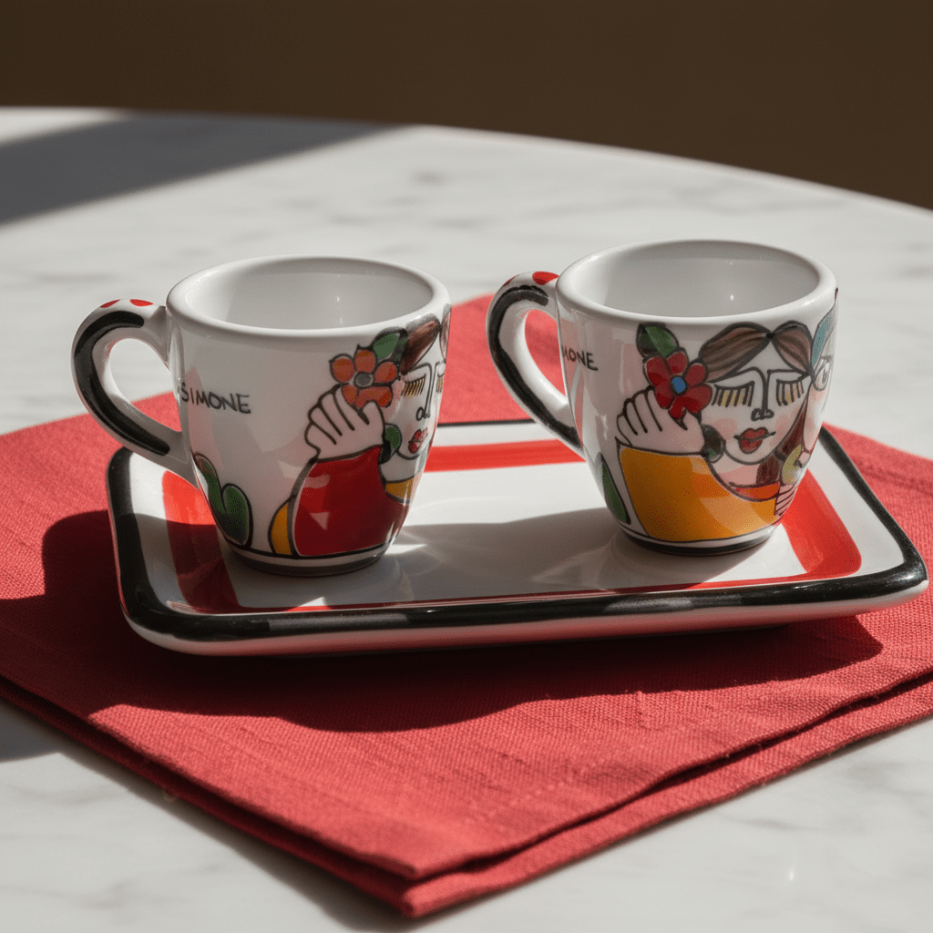 Set Tazzine da Caffè con Vassoio Fidanzati - Sua Maestà Sicilia