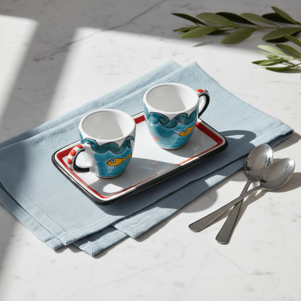 Set Tazzine da Caffè con Vassoio Gadir - Sua Maestà Sicilia