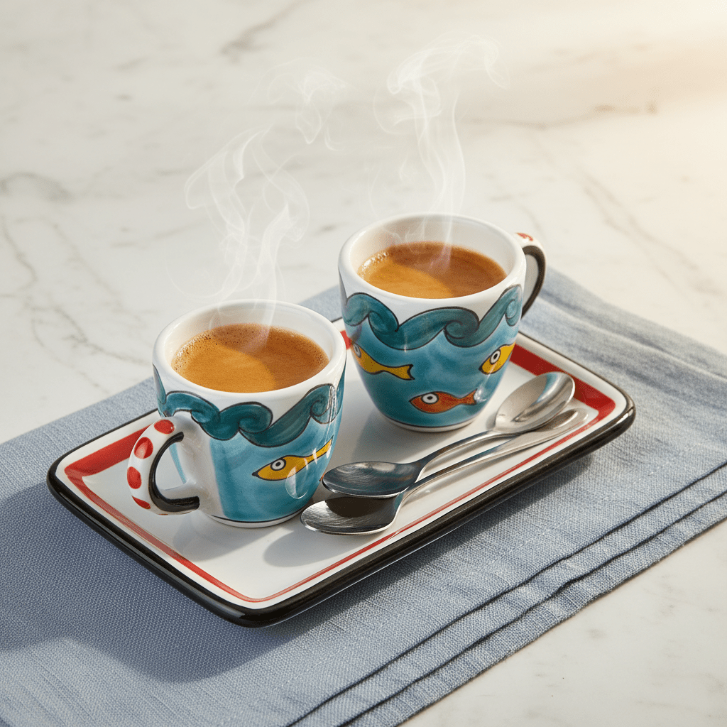 Set Tazzine da Caffè con Vassoio Gadir - Sua Maestà Sicilia