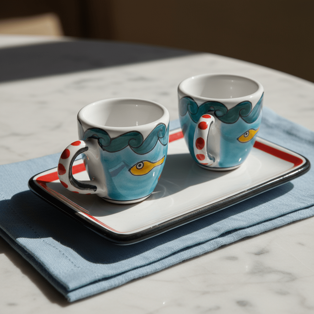 Set Tazzine da Caffè con Vassoio Gadir - Sua Maestà Sicilia
