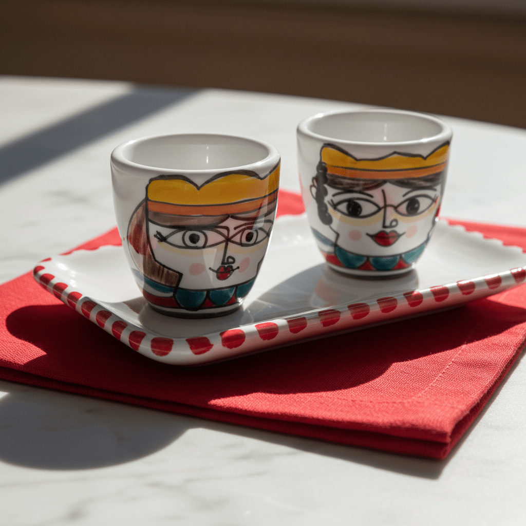 Set Tazzine da Caffè con Vassoio Re e Regina - Sua Maestà Sicilia
