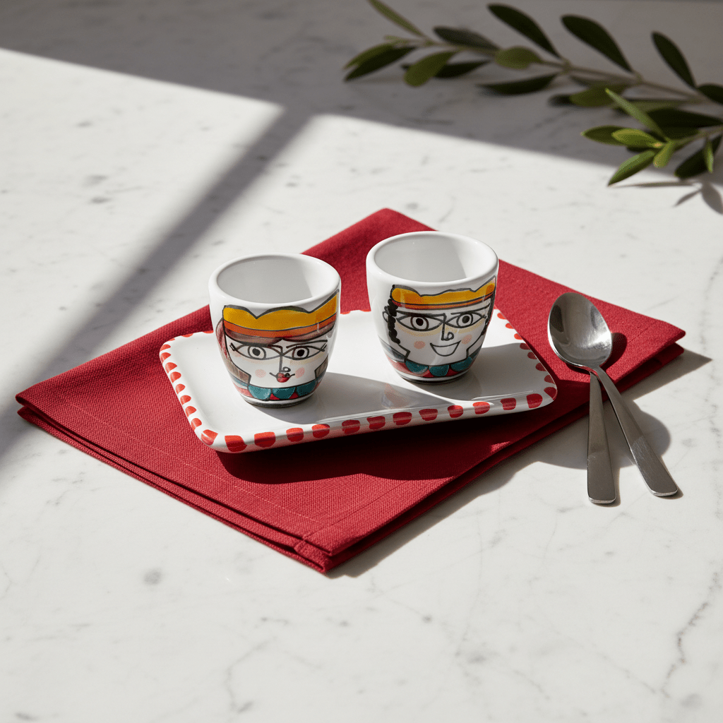 Set Tazzine da Caffè con Vassoio Re e Regina - Sua Maestà Sicilia
