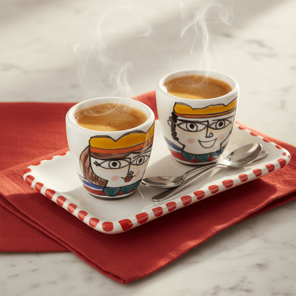 Set Tazzine da Caffè con Vassoio Re e Regina - Sua Maestà Sicilia