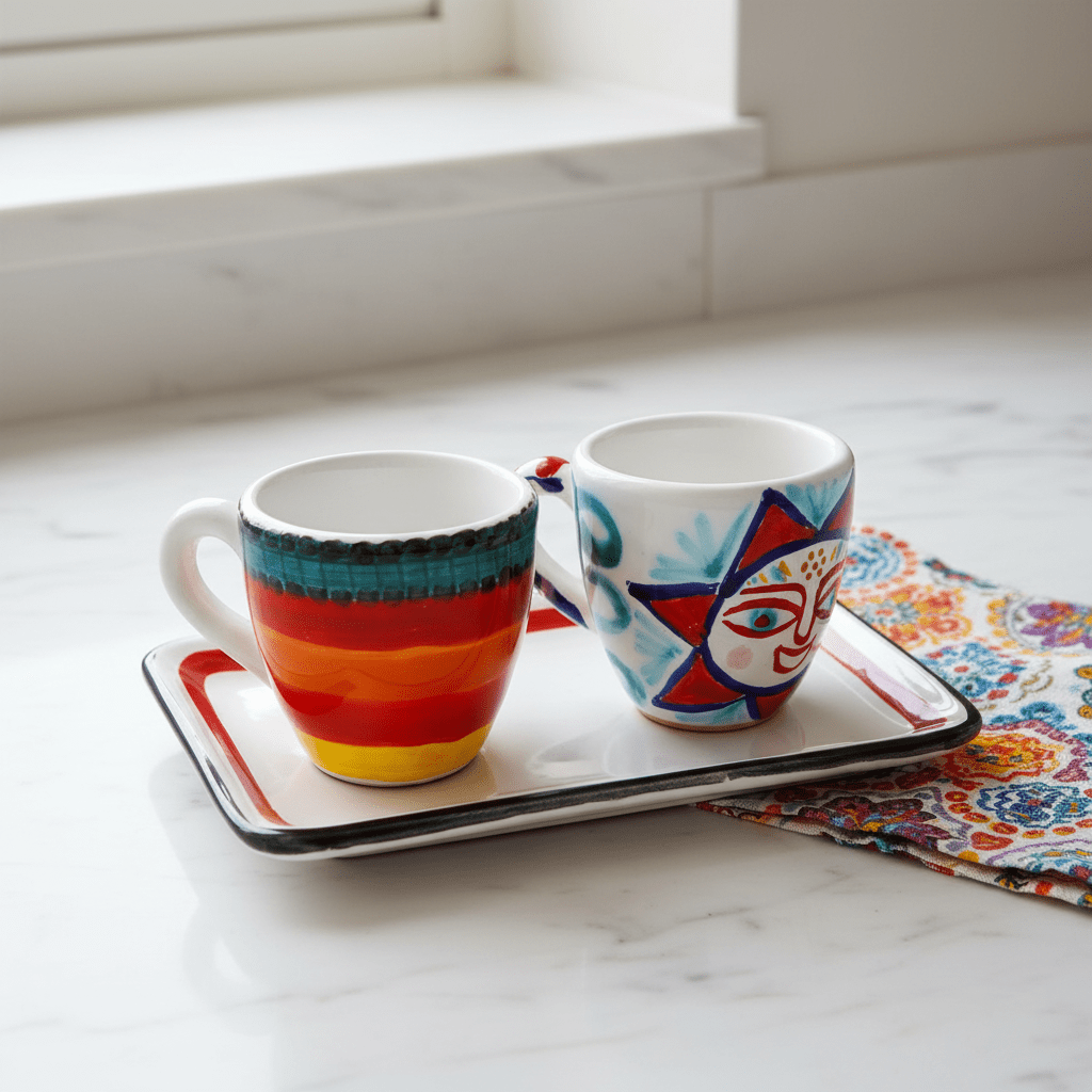 Set Tazzine da Caffè con Vassoio Sole - Sua Maestà Sicilia
