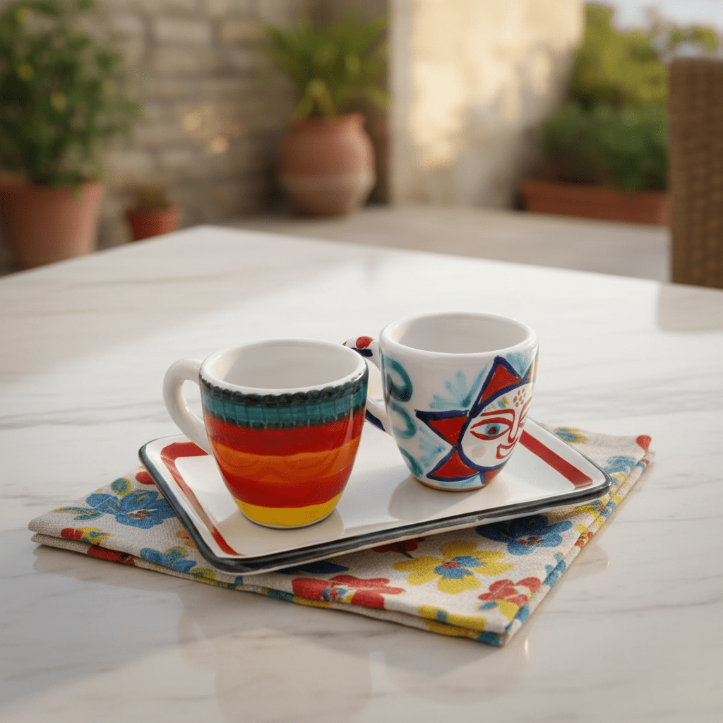 Set Tazzine da Caffè con Vassoio Sole - Sua Maestà Sicilia