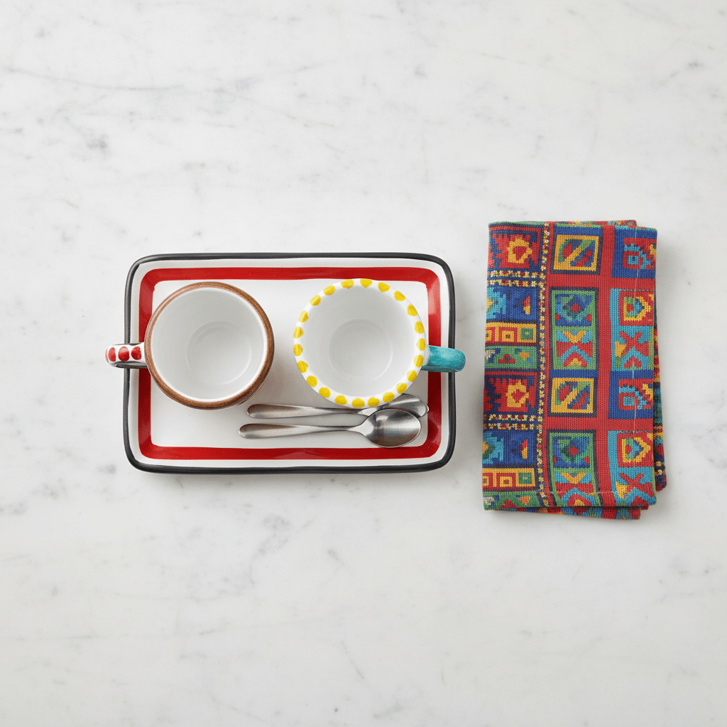 Set Tazzine da Caffè con Vassoio Usignolo - Sua Maestà Sicilia