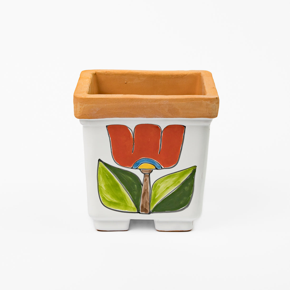 Rooster square plant pot