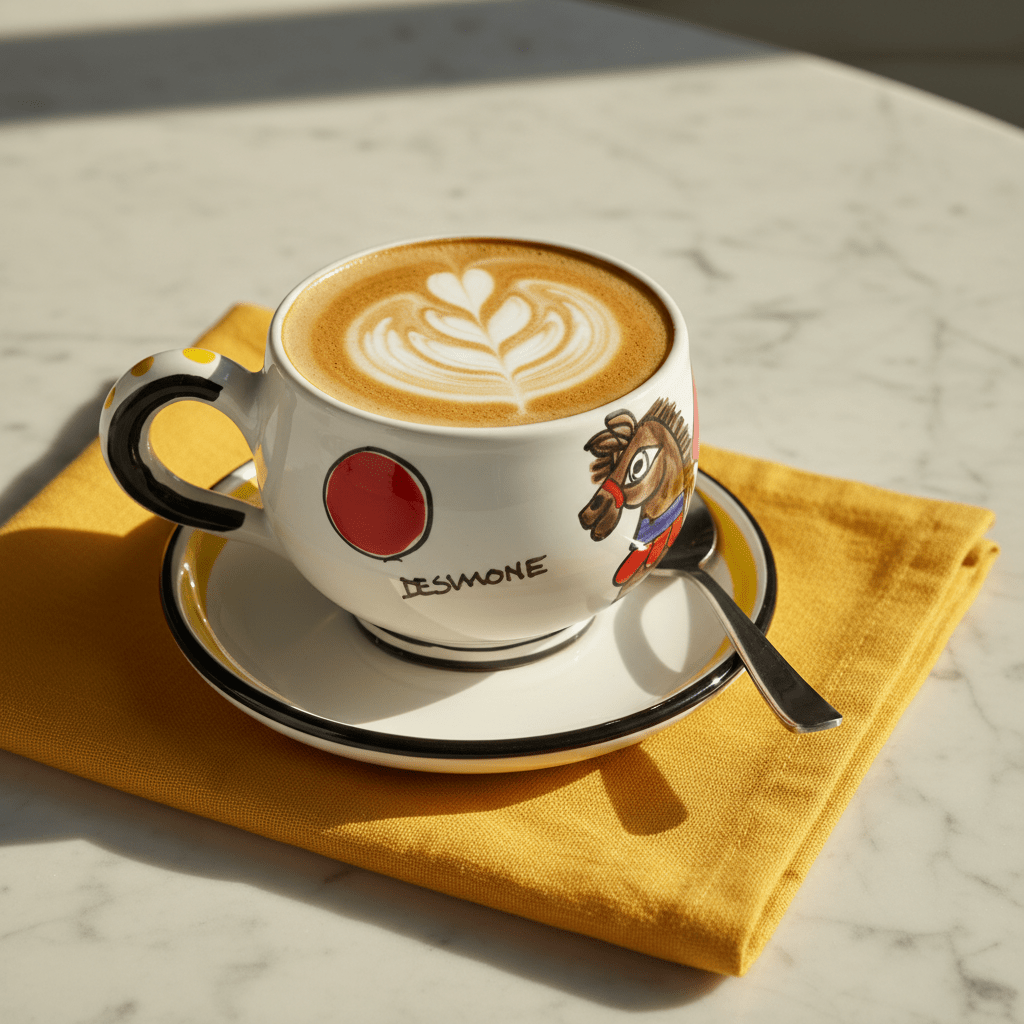 Tazza da Cappuccino con Piattino Asinello - Sua Maestà Sicilia