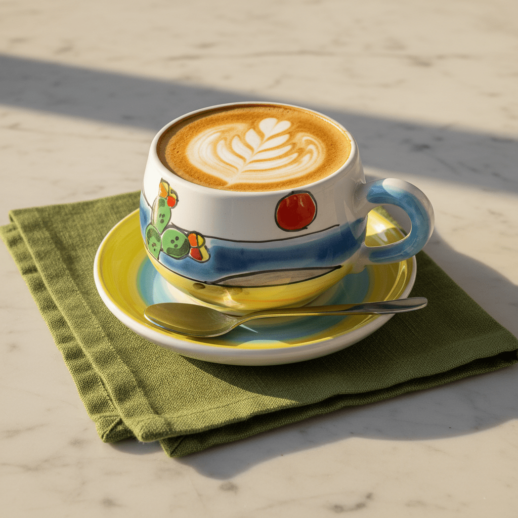 Tazza da Cappuccino con Piattino Dammusi Elaborato - Sua Maestà Sicilia