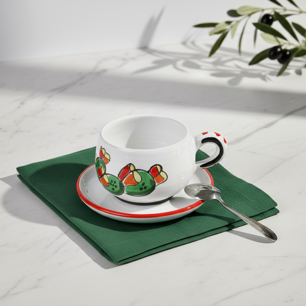 Tazza da Cappuccino con Piattino Ficus - Sua Maestà Sicilia