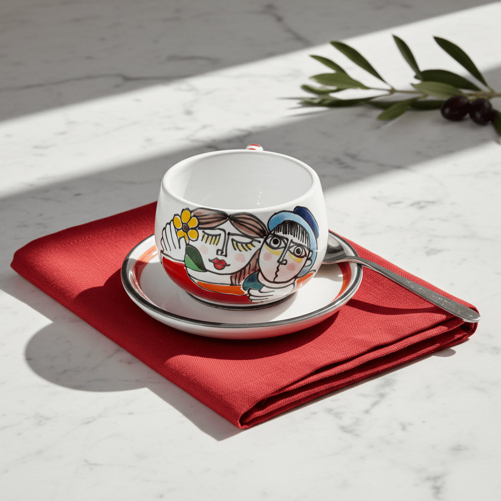 Tazza da Cappuccino con Piattino Fidanzati - Sua Maestà Sicilia