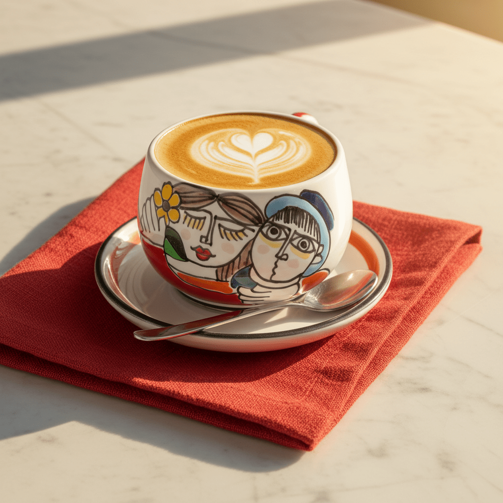 Tazza da Cappuccino con Piattino Fidanzati - Sua Maestà Sicilia