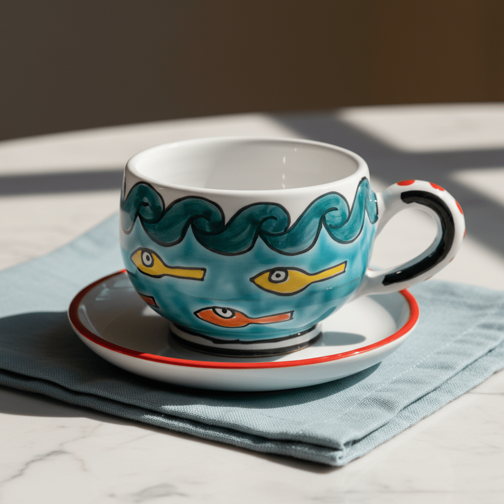 Tazza da Cappuccino con Piattino Gadir - Sua Maestà Sicilia