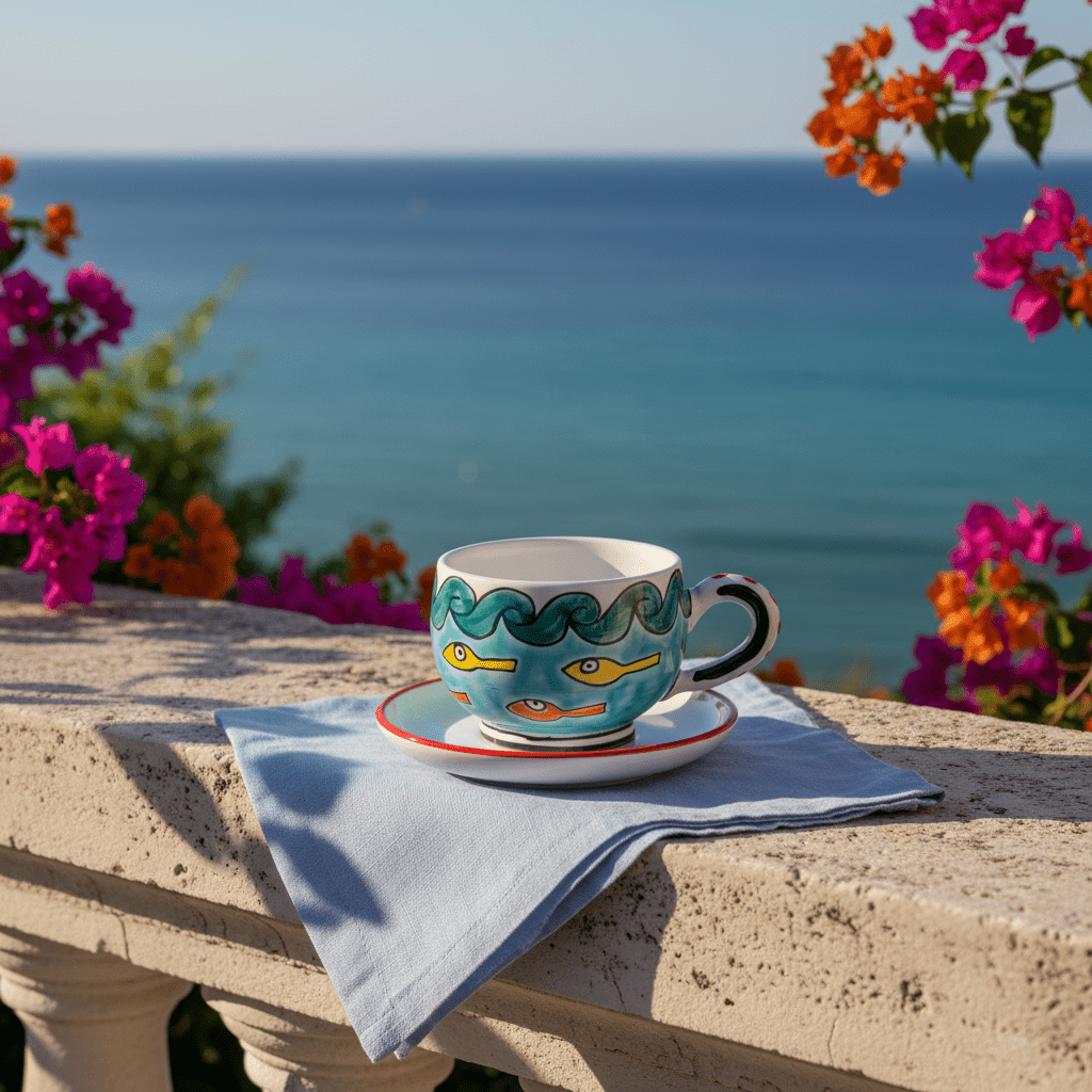 Tazza da Cappuccino con Piattino Gadir - Sua Maestà Sicilia