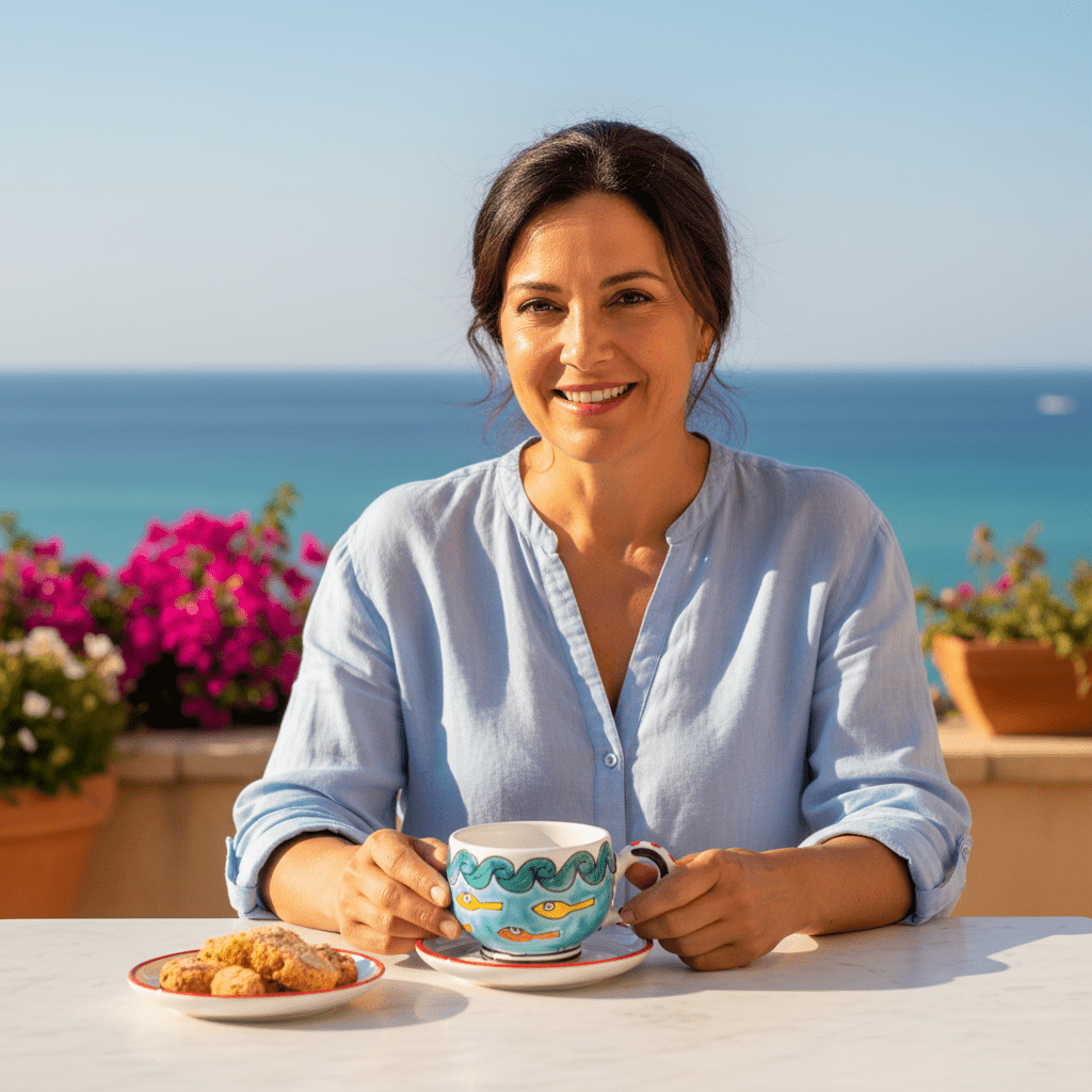 Tazza da Cappuccino con Piattino Gadir - Sua Maestà Sicilia
