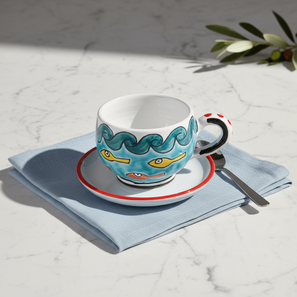 Tazza da Cappuccino con Piattino Gadir - Sua Maestà Sicilia