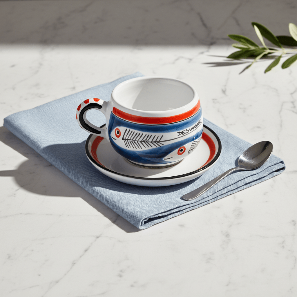 Tazza da Cappuccino con Piattino Itaca - Sua Maestà Sicilia