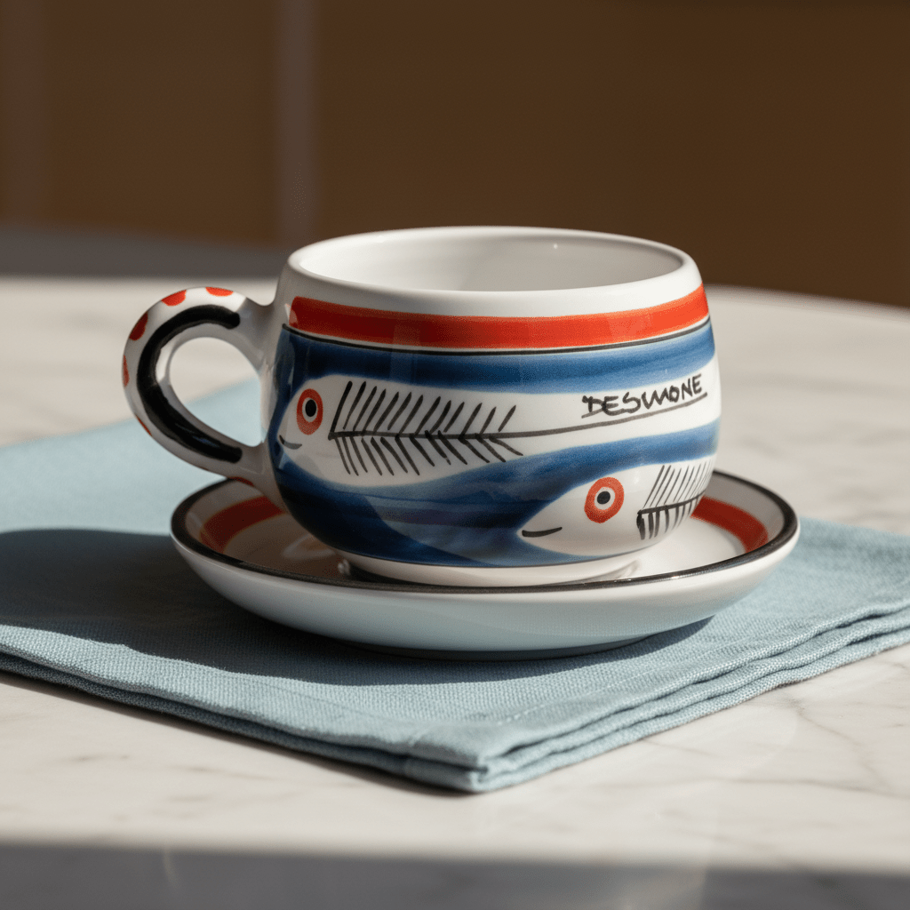 Tazza da Cappuccino con Piattino Itaca - Sua Maestà Sicilia