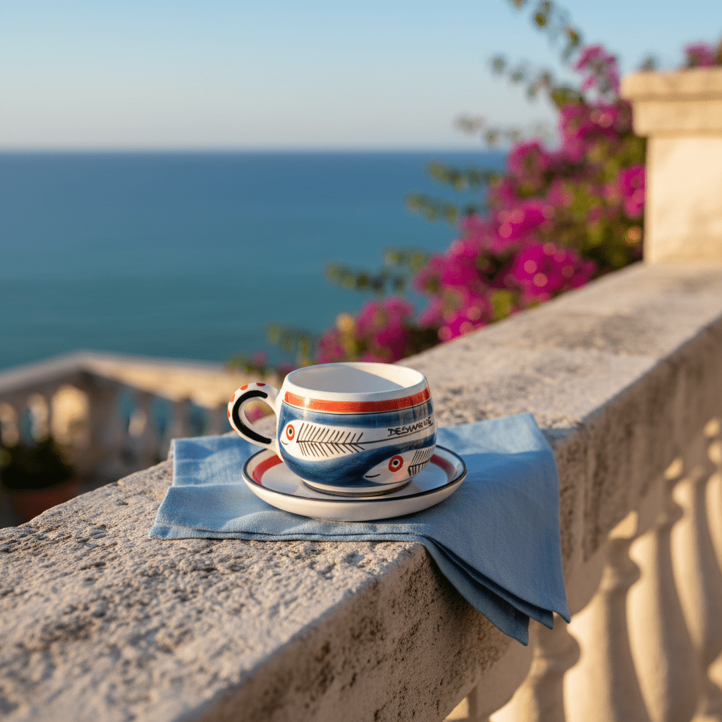 Tazza da Cappuccino con Piattino Itaca - Sua Maestà Sicilia
