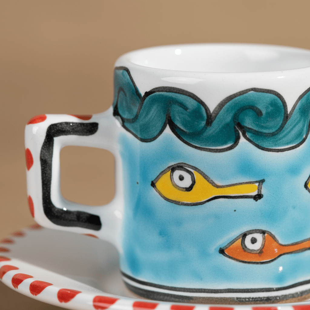 Tazzina da caffè cilindrica con piattino Gadir - Sua Maestà Sicilia