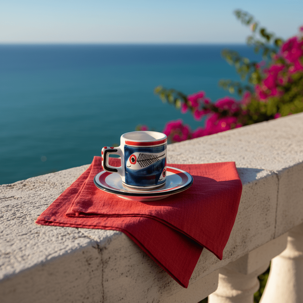 Tazzina da caffè cilindrica con piattino Itaca - Sua Maestà Sicilia