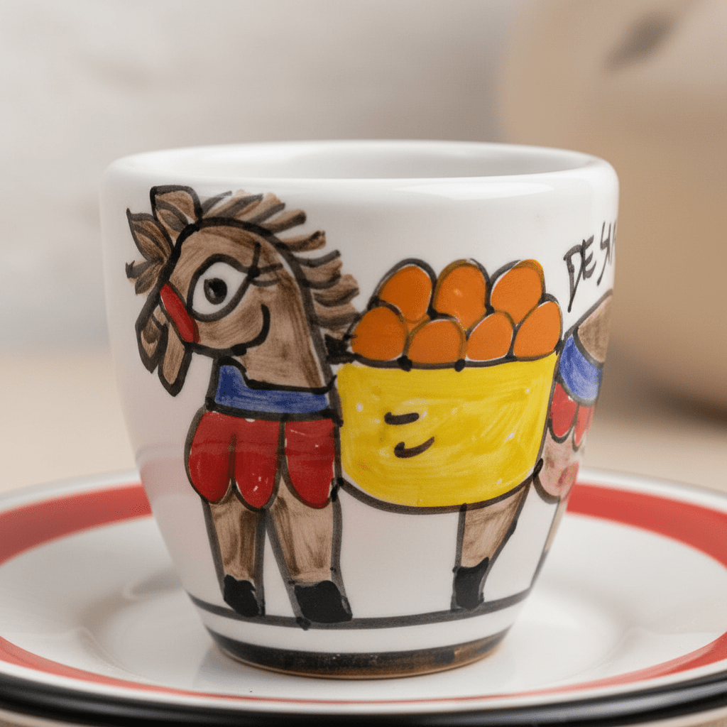 Tazzina da caffè con piattino Asinello - Sua Maestà Sicilia