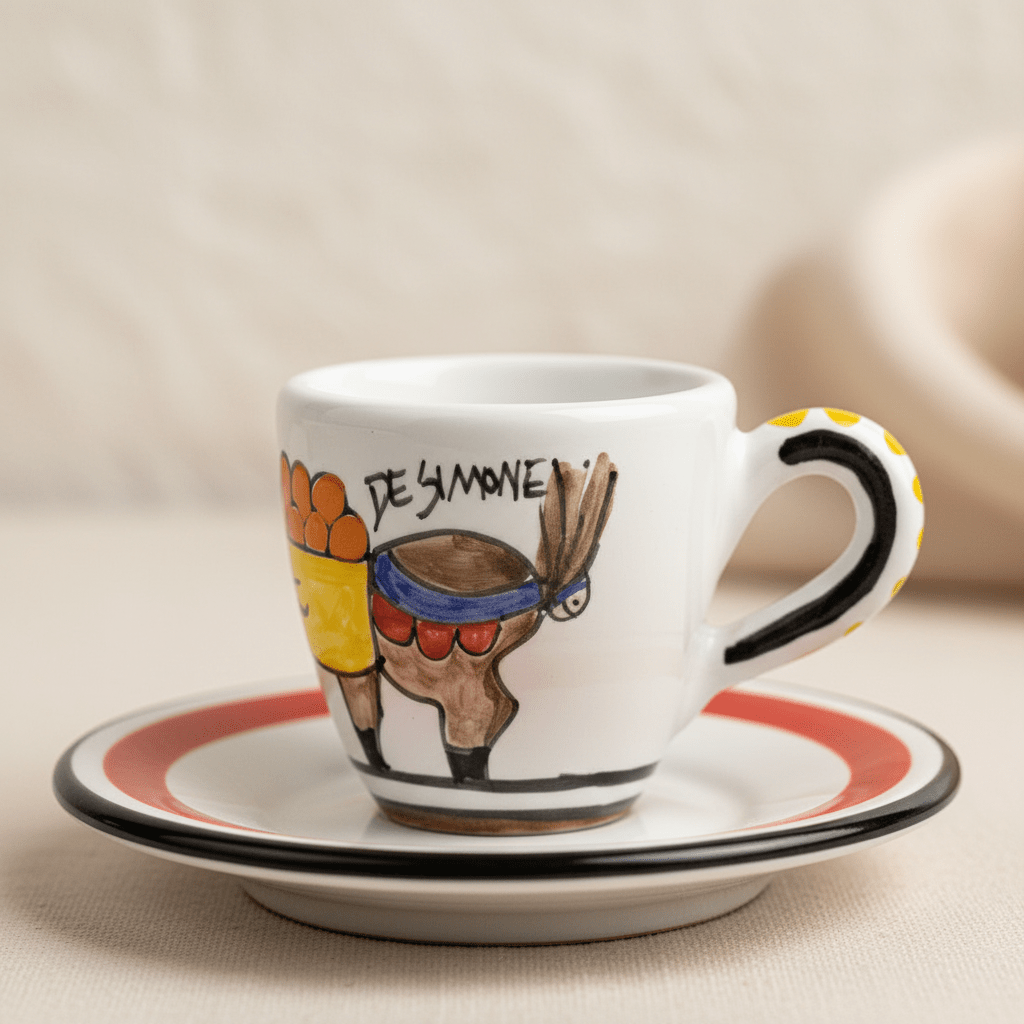 Tazzina da caffè con piattino Asinello - Sua Maestà Sicilia