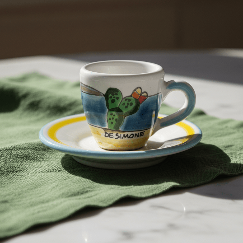 Tazzina da caffè con piattino Dammusi Elaborato - Sua Maestà Sicilia