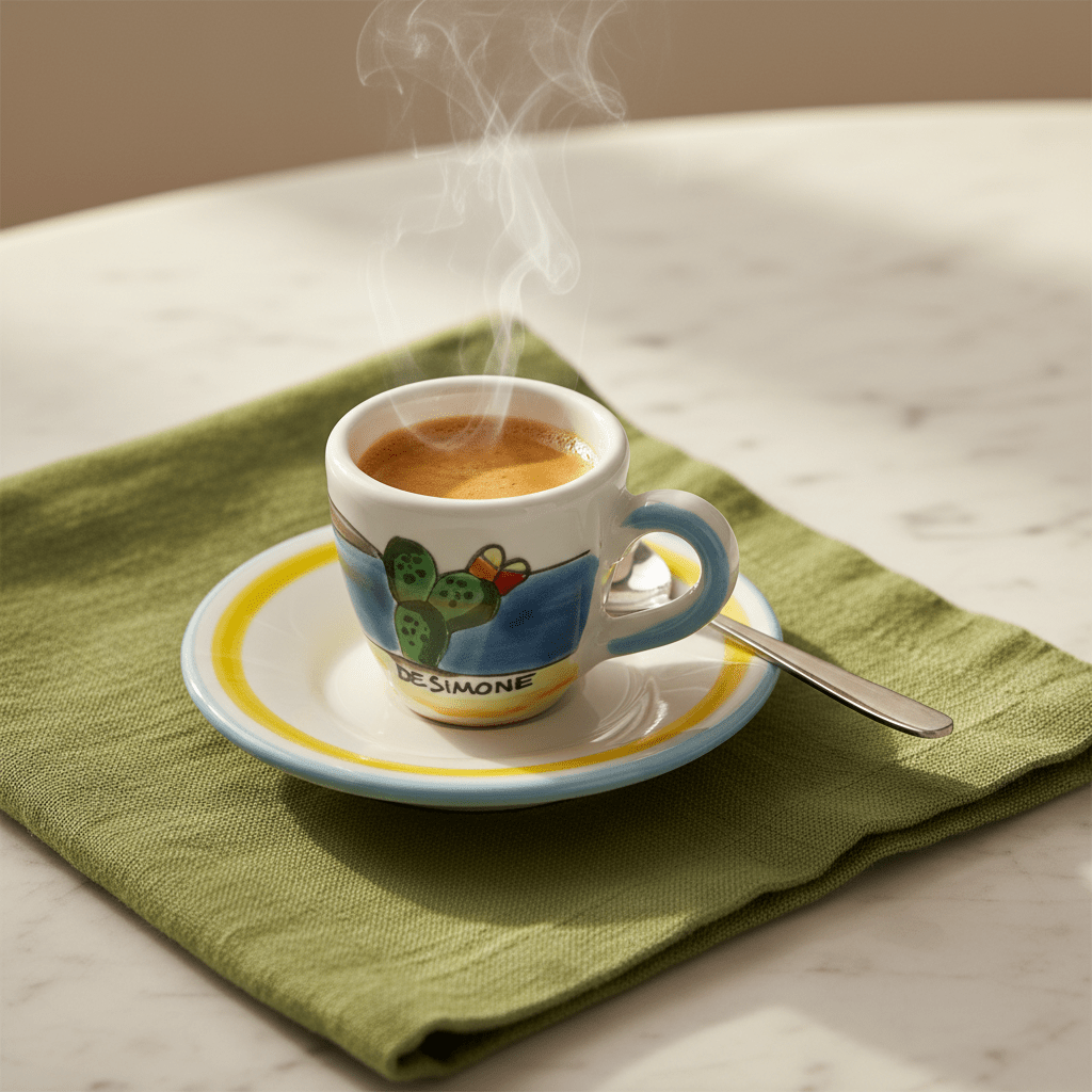 Tazzina da caffè con piattino Dammusi Elaborato - Sua Maestà Sicilia