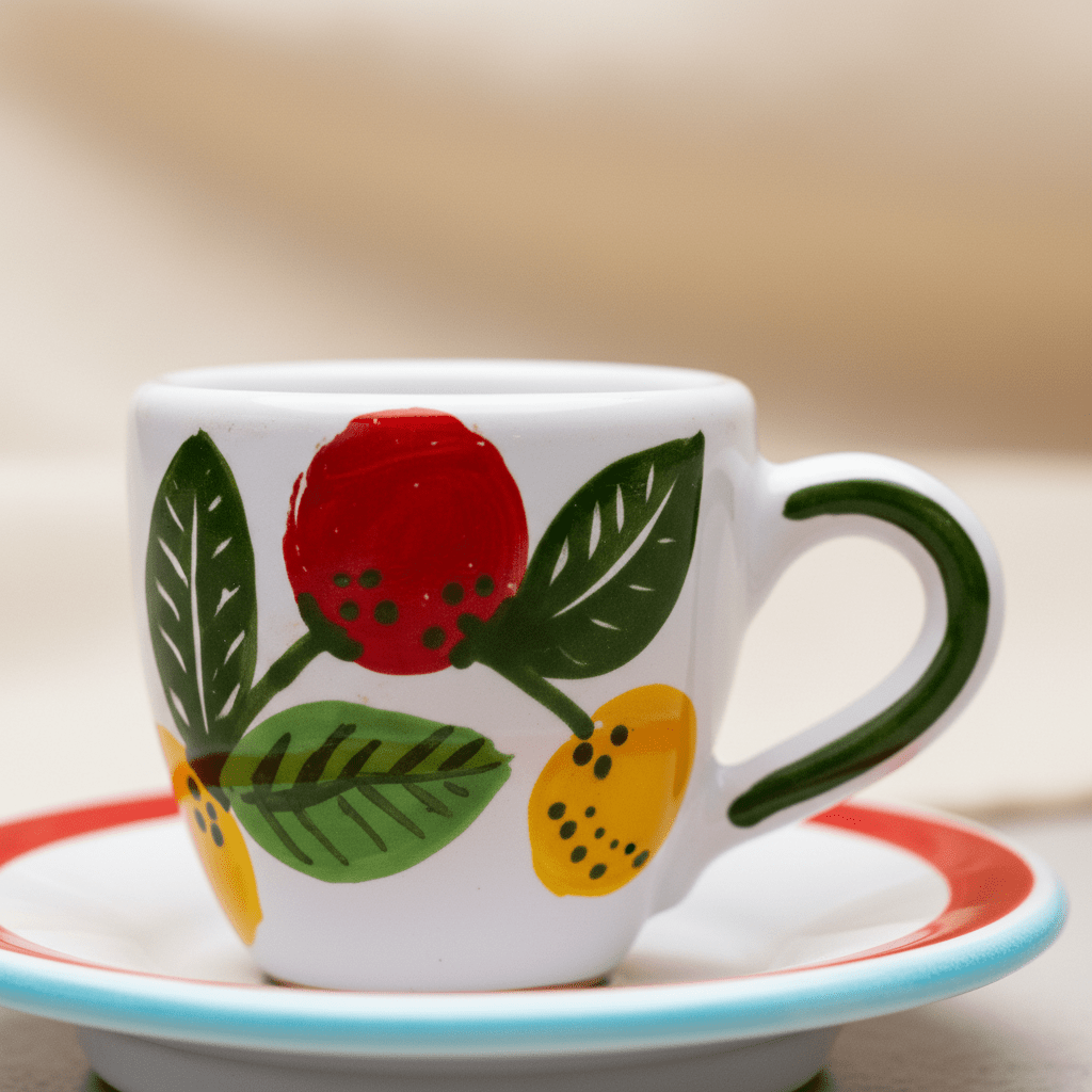 Tazzina da caffè con piattino Fantasia - Sua Maestà Sicilia