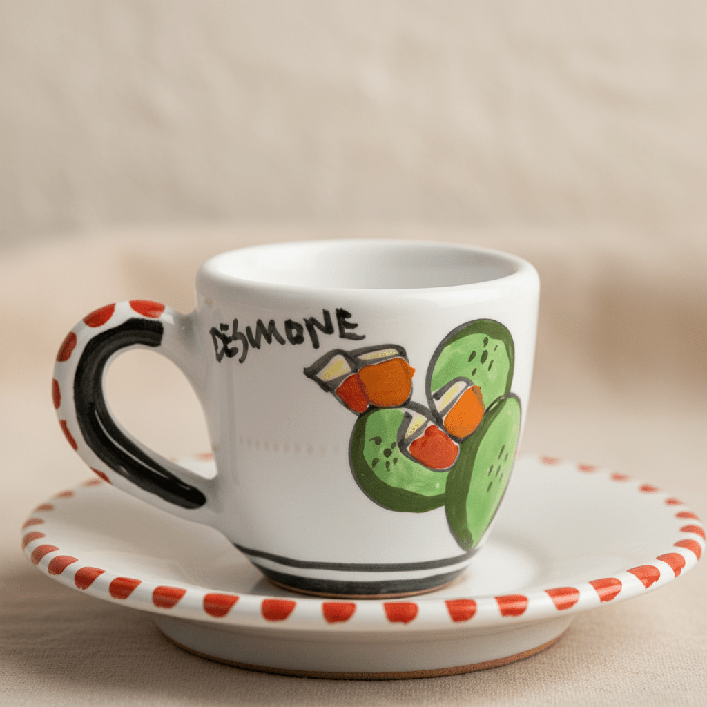 Tazzina da caffè con piattino Ficus - Sua Maestà Sicilia